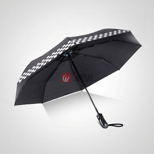 黑胶防晒全自动折叠伞 定制印刷LOGO 超大伞面折叠伞