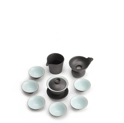 创意黑陶功夫茶具套装陶瓷家用简约茶具